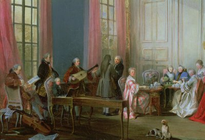 De jonge Mozart aan het klavecimbel, detail van Le The a l